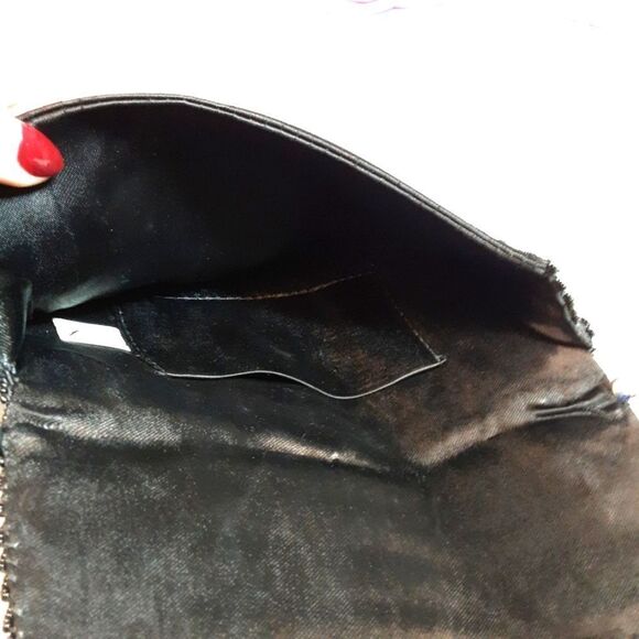 VINTAGE Clutch Art Deco Jet Hand-Beaded Copper Gold Handbag Lined 9"x5" - Picture 3 of 13